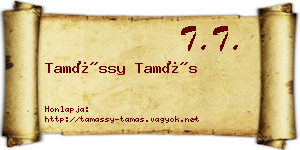 Tamássy Tamás névjegykártya